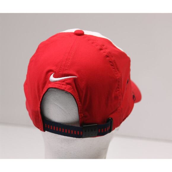 Nike Golf Red/White Rope Panel Classic99 DriFit Adjustable Hat Cap - Picture 4 of 9